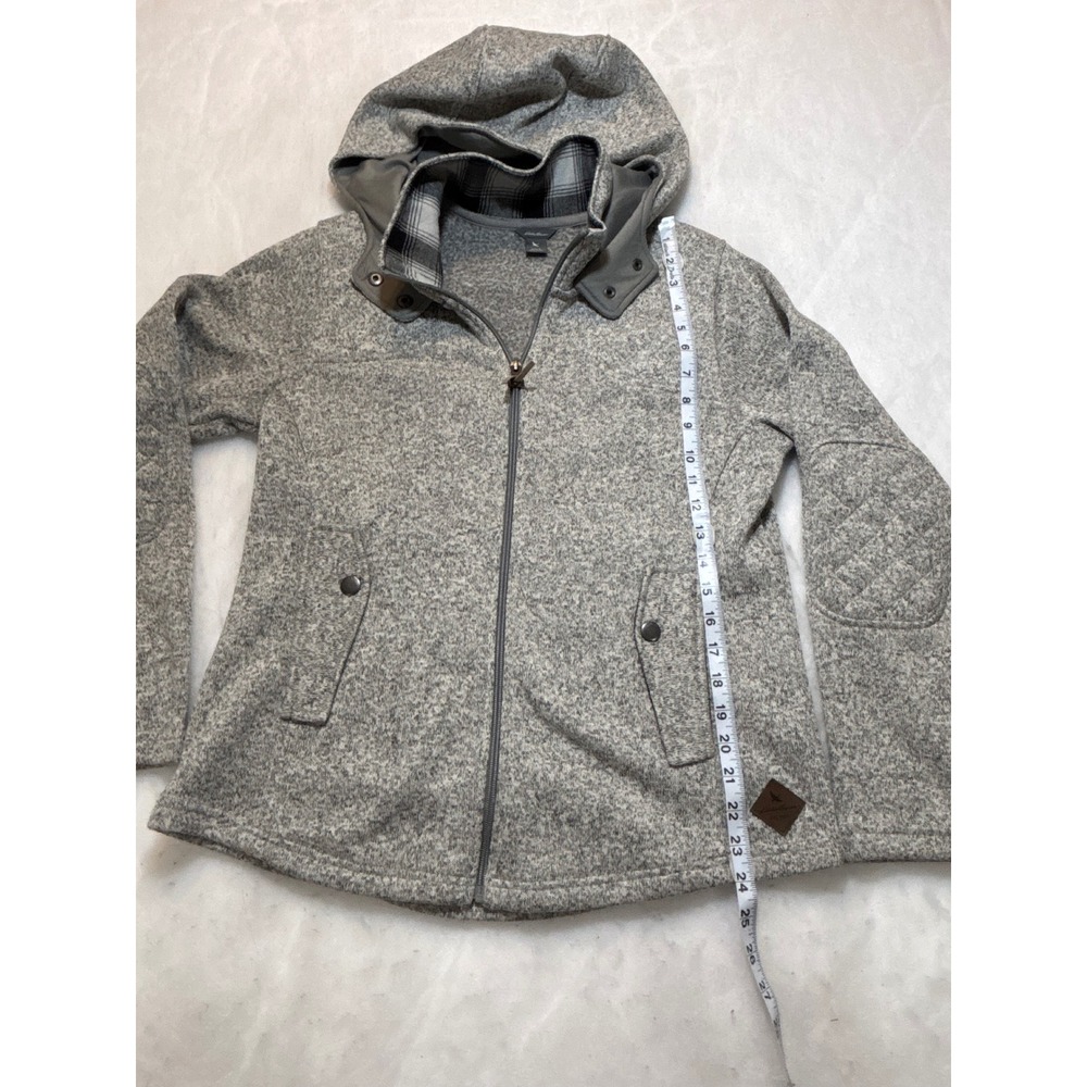 Eddie Bauer Womens Heathered Gray Fleece Lined‎ Hooded Jacket Full Zip Size L - Picture 6 of 10